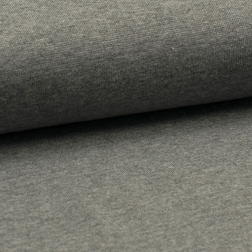 grey melange rib cuff fabric