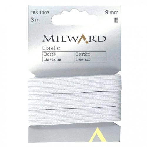 elastic - 9 mm wide - 3 m - white