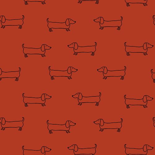 cool dachshunds on terra - printed jersey fabric