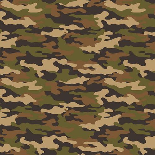 army camouflage in khaki - printed poplin fabric
