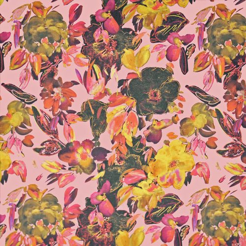 brightness - flowers in autumn - printed poplin fabric